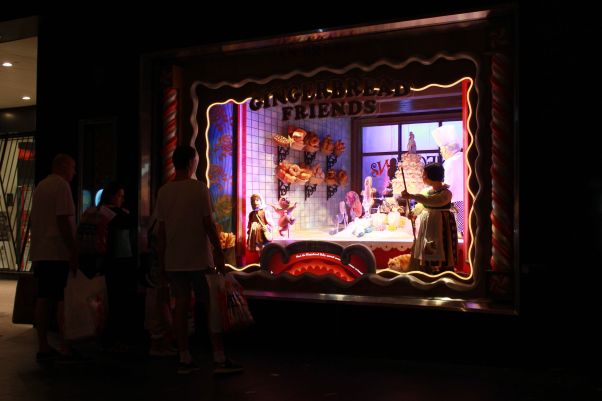 Outside Myer on landing night